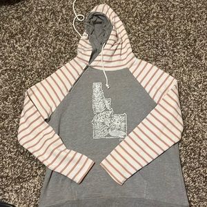 Pink, and Gray Idaho hoodie.